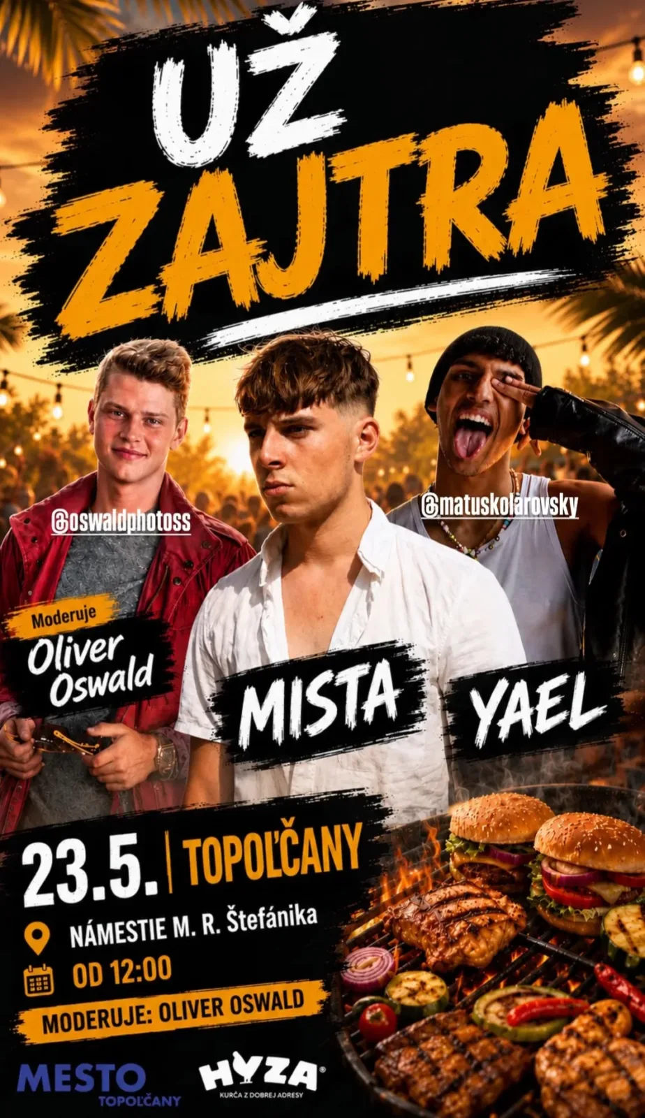 Topoľčany Ugriluj TO 23.Mája 2026 – Koncert: Mista,Matuš Larovsky